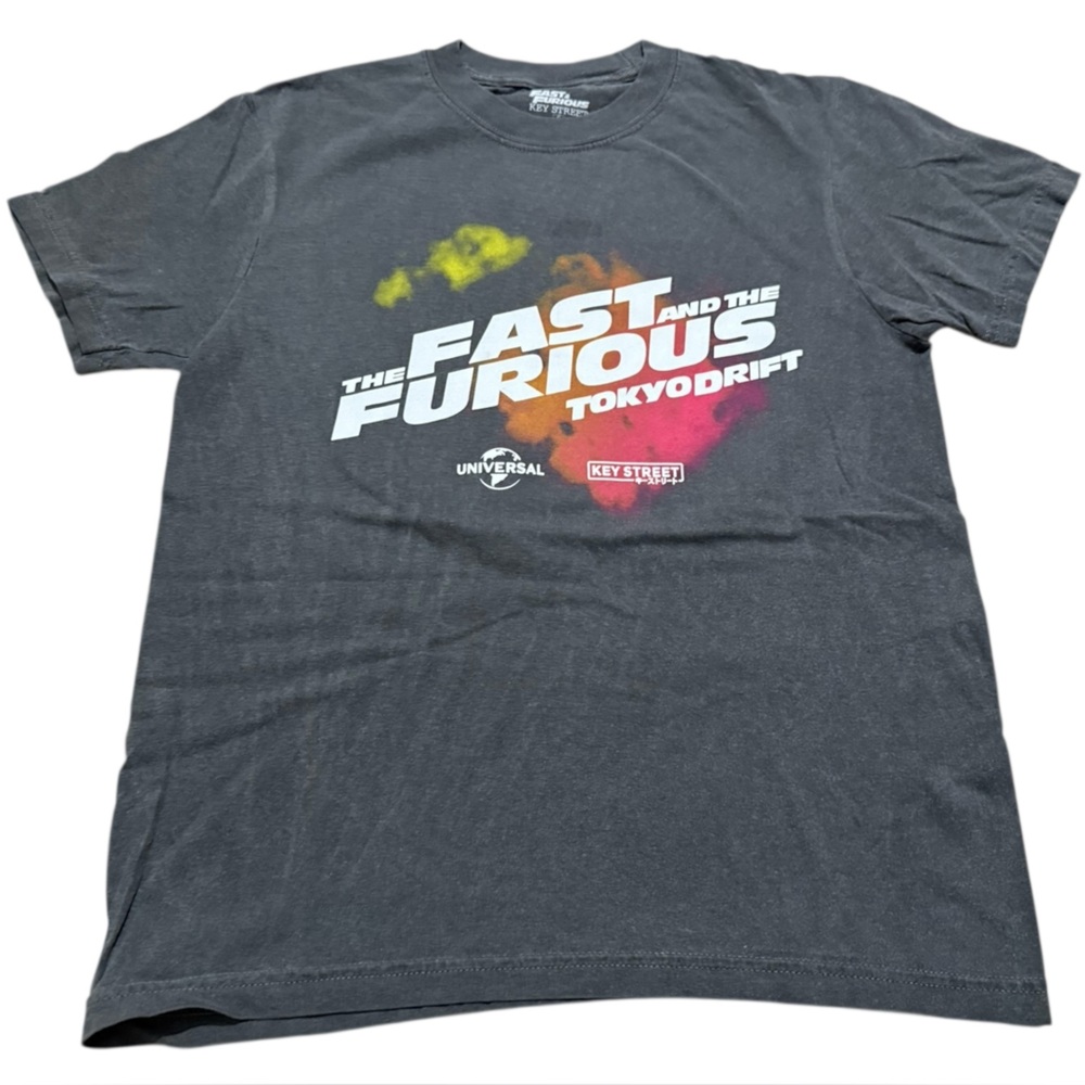 Fast and Furious Tokyo Drift men’s Graphic T-Shirt distressed black size small